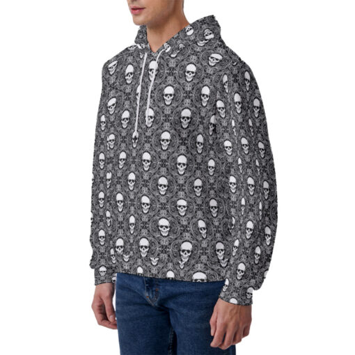 Skulls Lace Pattern Men's Hoodie - Image 2