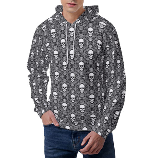 Skulls Lace Pattern Men's Hoodie