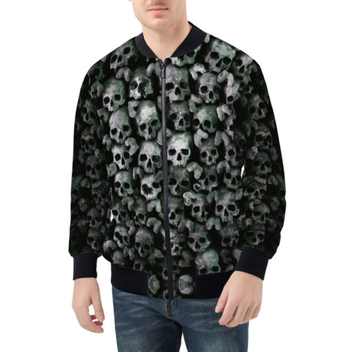 Skulls Background Men's Bomber Jacket - Image 3