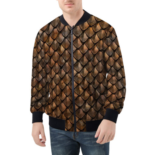 Rusty Armor Scales Men's Bomber Jacket - Image 3