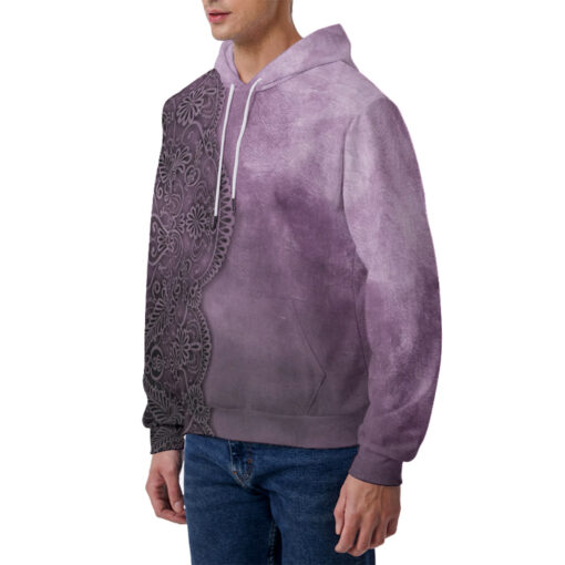 Violet Lace Ornament Men's Hoodie - Image 2