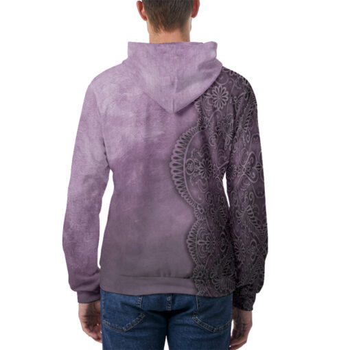 Violet Lace Ornament Men's Hoodie - Image 4