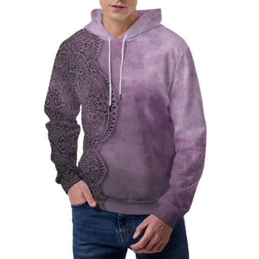 Violet Lace Ornament Men's Hoodie