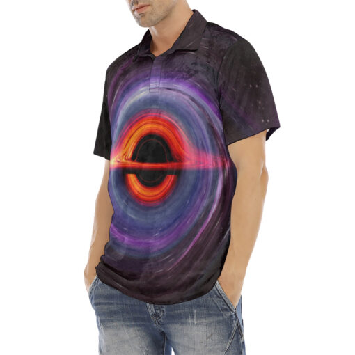 Singularity Collapsar Black Hole Velvet Polo Shirt