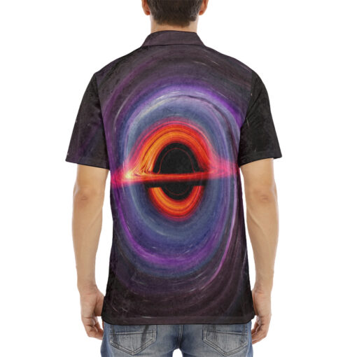 Singularity Collapsar Black Hole Velvet Polo Shirt - Image 4