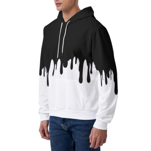 Black Paint Smudges Men's Hoodie - Image 2