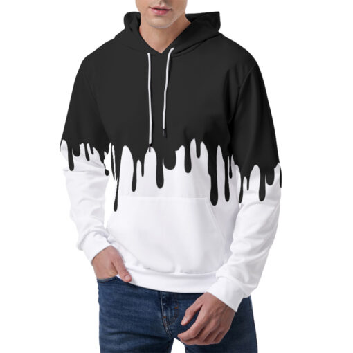 Black Paint Smudges Men's Hoodie