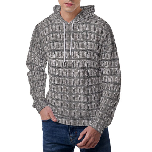 Gray Alligator Texture Men's Hoodie