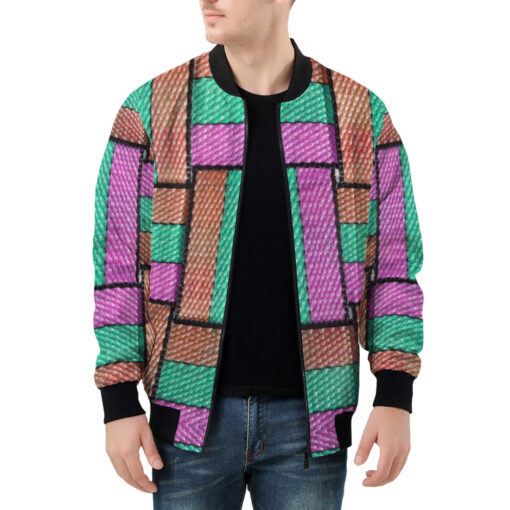 Colored Straps Men's Bomber Jacket