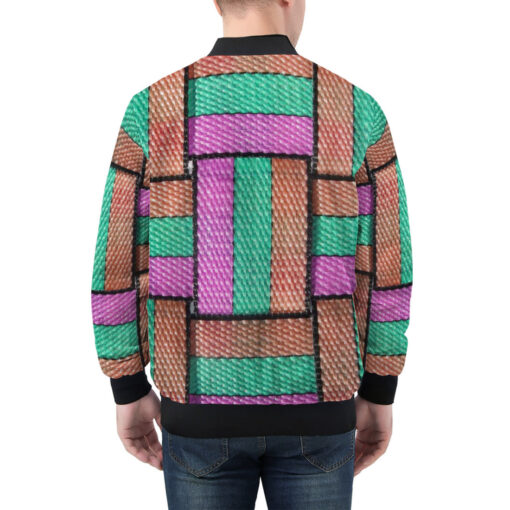 Colored Straps Men's Bomber Jacket - Image 2