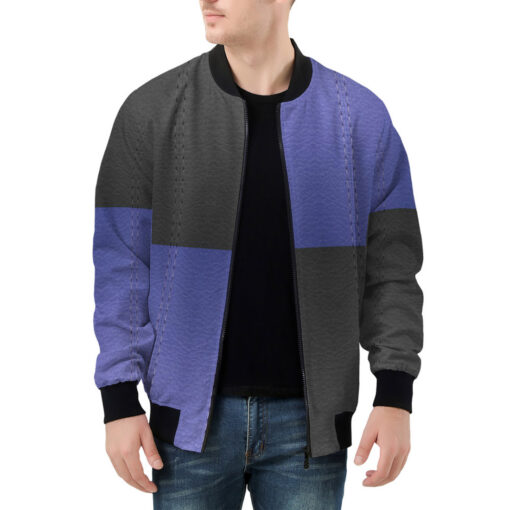 Dual Colors Leather Texture Men's Bomber Jacket