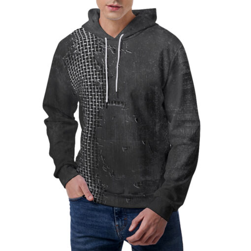 Metal Grid Cracks Scratches Men's Hoodie