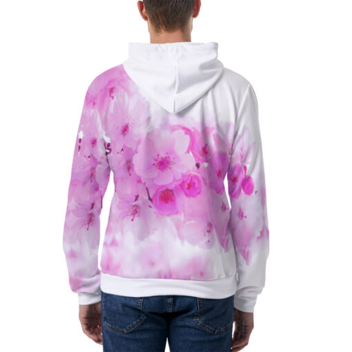 Pink Sakura Flowers Men's Hoodie - Image 4