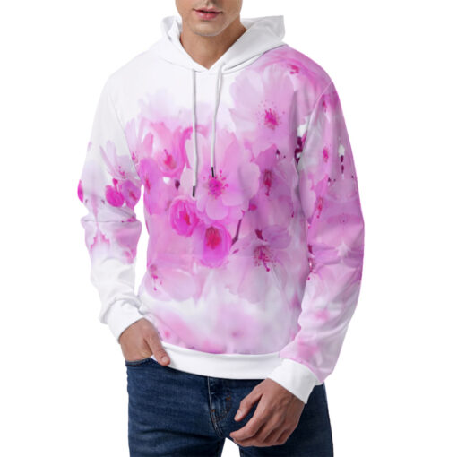 Pink Sakura Flowers Men's Hoodie