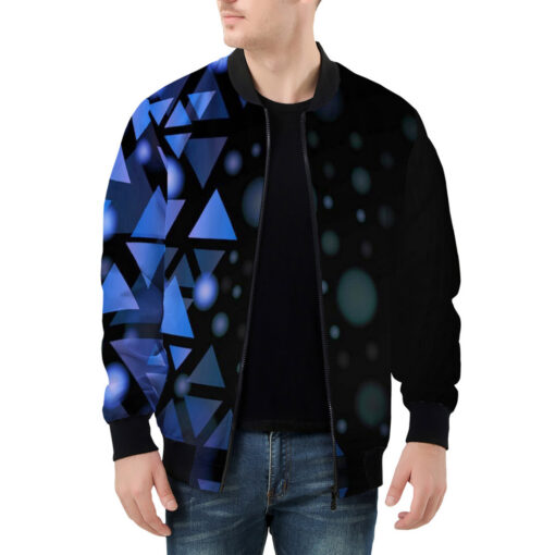 Blue Triangles Art Men's Bomber Jacket