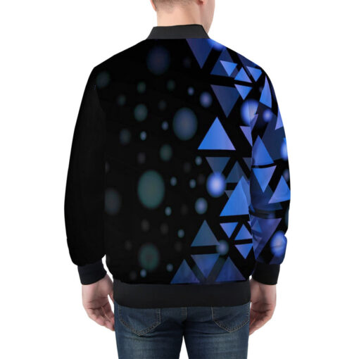 Blue Triangles Art Men's Bomber Jacket - Image 2