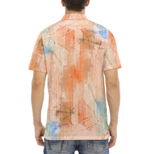 Modern Art Abstraction Velvet Polo Shirt - Image 4