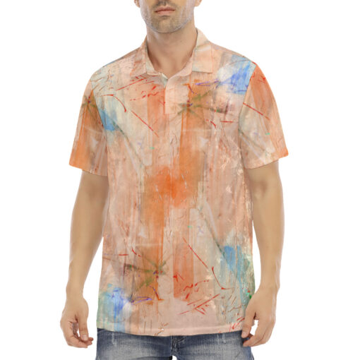 Modern Art Abstraction Velvet Polo Shirt - Image 2