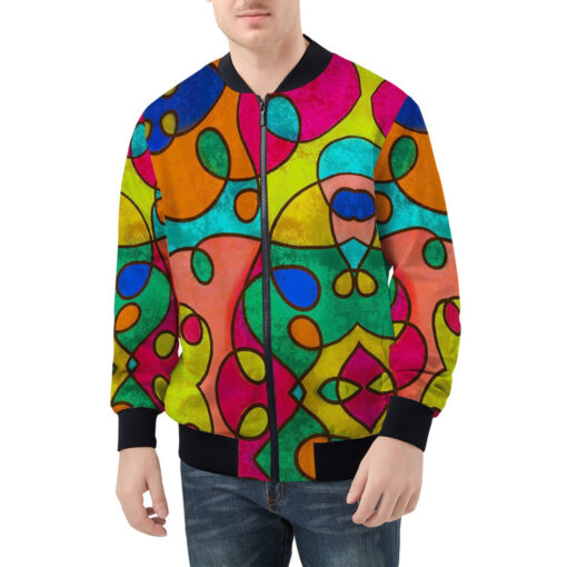 Modern Art Abstraction Men's Bomber Jacket - Image 3