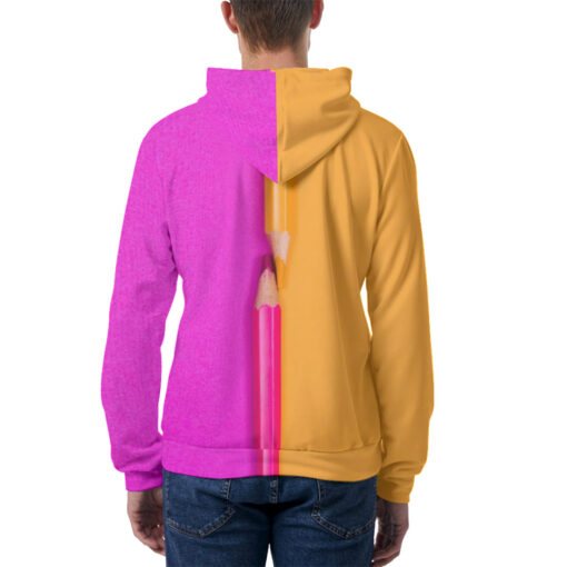 Dual Colors Pencils Men's Hoodie - Image 4