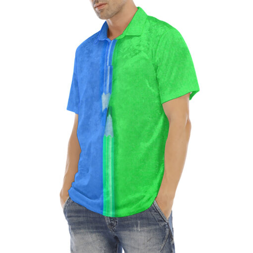 Dual Colors Pencils Velvet Polo Shirt