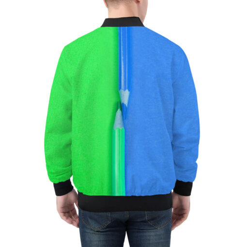 Dual Colors Pencils Men's Bomber Jacket - Image 2