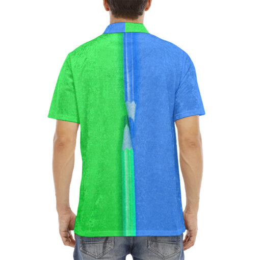 Dual Colors Pencils Velvet Polo Shirt - Image 4