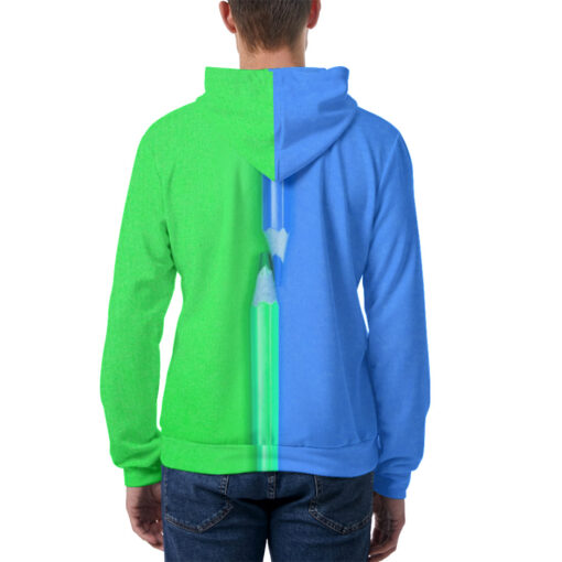 Dual Colors Pencils Men's Hoodie - Image 4