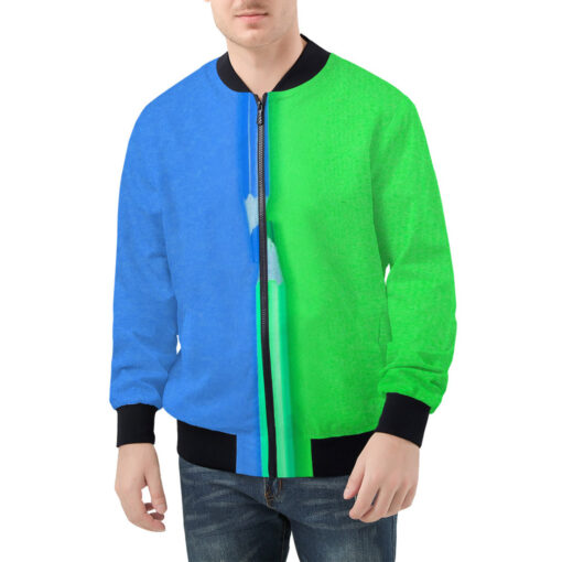 Dual Colors Pencils Men's Bomber Jacket - Image 3