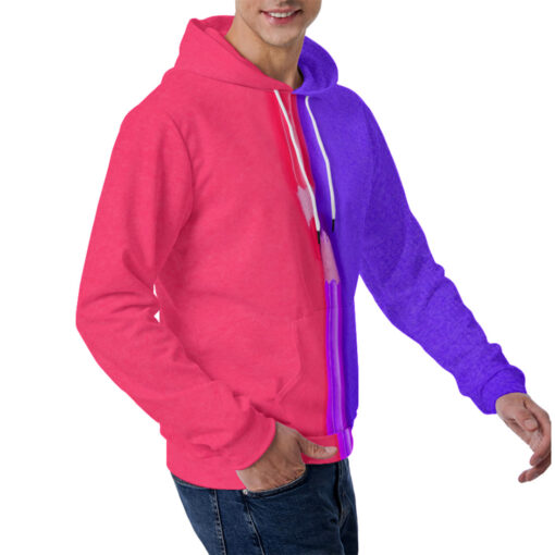 Dual Colors Pencils Men's Hoodie - Image 3