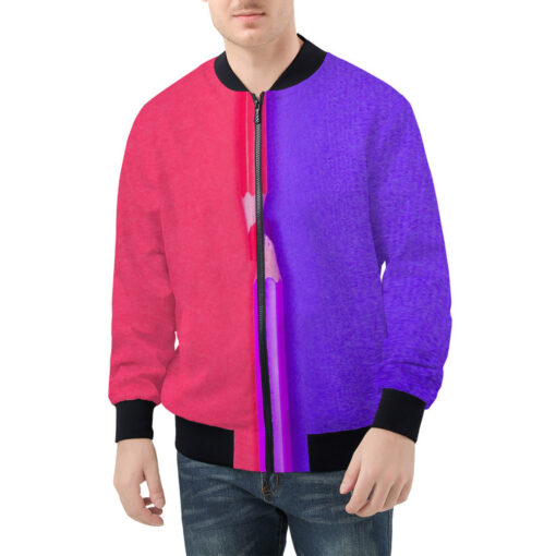 Dual Colors Pencils Men's Bomber Jacket - Image 3