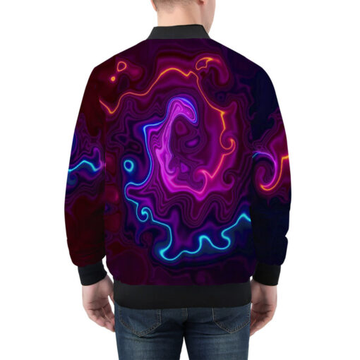 Neon Waves Men's Bomber Jacket - Image 2