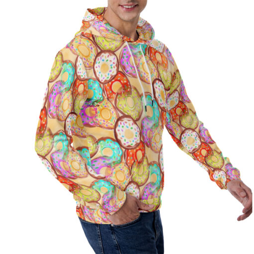 Donuts Background Men's Hoodie - Image 3