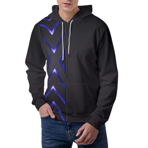 Blue Glow Arrows Metal Men's Hoodie