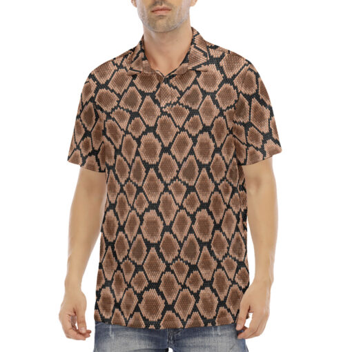 Snake Skin Ornament Velvet Polo Shirt - Image 2