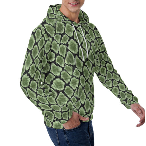 Green Snake Scale Men's Hoodie - Image 3