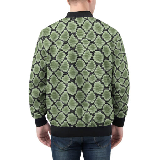 Green Snake Ornament Men's Bomber Jacket - Image 2