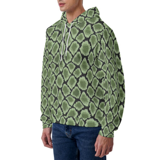 Green Snake Scale Men's Hoodie - Image 2