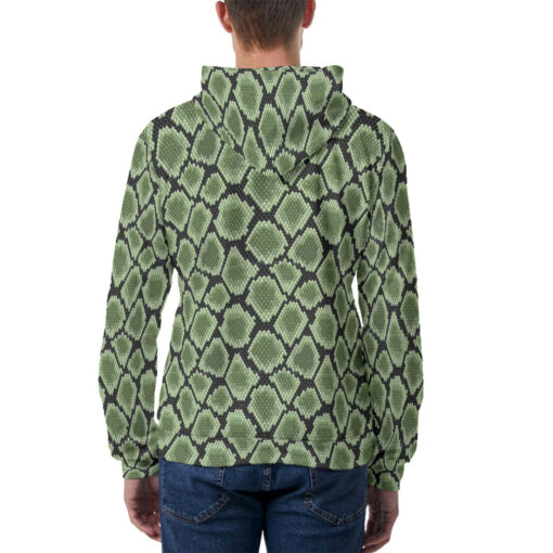 Green Snake Scale Men's Hoodie - Image 4