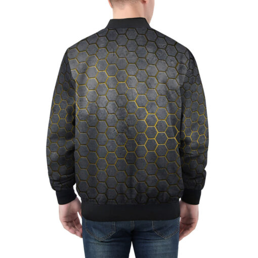 Hexagons Glow Men's Bomber Jacket - Image 2