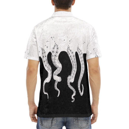 Tentacles Art Velvet Polo Shirt - Image 4