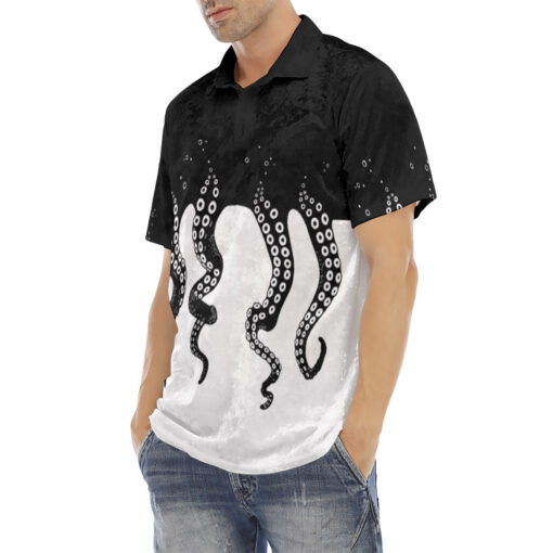 Tentacles Octopus Velvet Polo Shirt