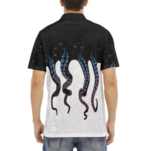 Tentacles Art Velvet Polo Shirt - Image 4