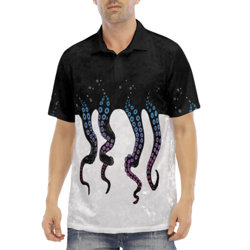 Tentacles Art Velvet Polo Shirt - Image 2