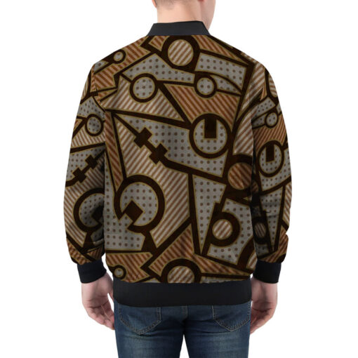 Rusty Mechanic Geometric Men's Bomber Jacket - Image 2