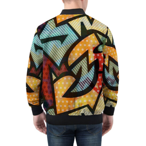 Cloth Geometric Men's Bomber Jacket - Image 2