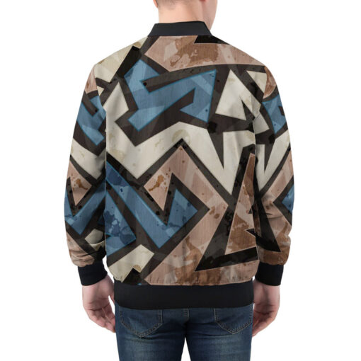 Urban Graffiti Grunge Men's Bomber Jacket - Image 2