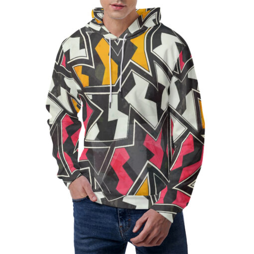 Abstract Zigzag Geometric Men's Hoodie