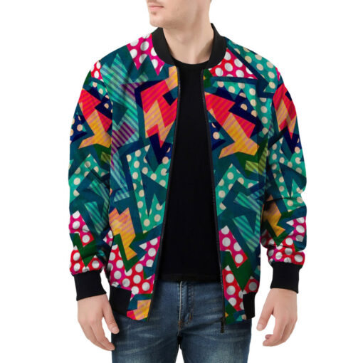 Grunge Cloth Pattern Men's Bomber Jacket