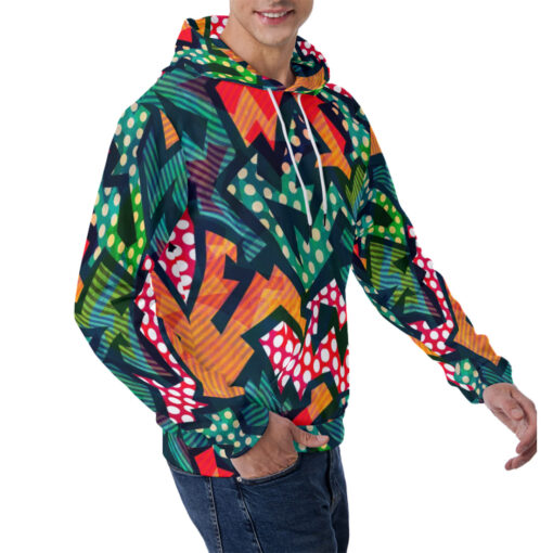 Grunge Cloth Pattern Men's Hoodie - Image 3